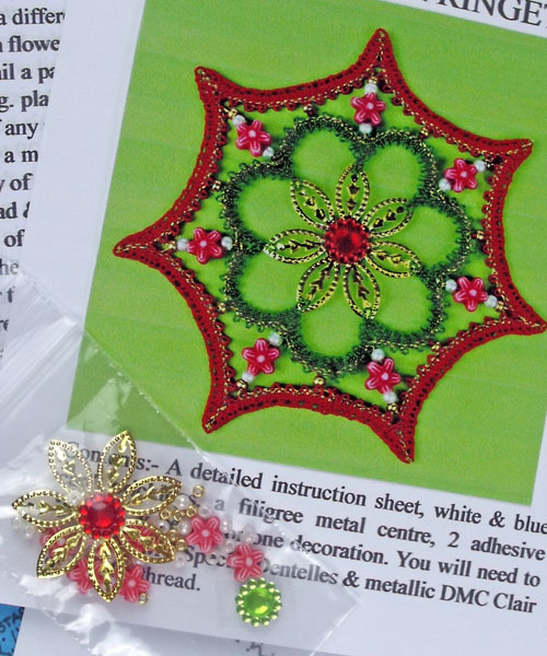 Christmas Stay Safe Star Kit (with flower beads)